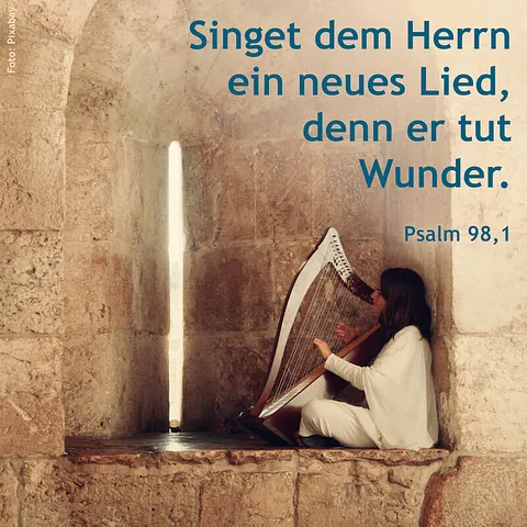Foto zum Thema Kantate - Frau mit Harfe